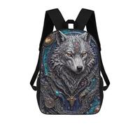 sinyumoney Techno Wolf Steampunk Zaini Stampati in 3D, Borsa Scolastica Casual Per Bambini, Borsa Scolastica Alla Moda Per Ragazzi, Studenti Delle Scuole Medie 17inch