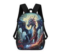 sinyumoney The Blue Dragon Zaino, Zaino Per Bambini, Borsa Scolastica Per Studenti, Zaino Per Libri, Borsa Scolastica Stampata in 3D Per Ragazzi E Ragazze 17inch