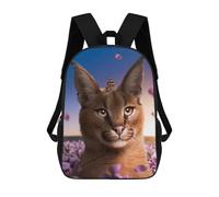 sinyumoney The Double Sided Horse Zaino per bambini con stampa 3D per ragazzi e ragazzi, The Caracal, 17"