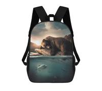 sinyumoney The Floating Bear Stampa Zaino Per Bambini, Borsa Scolastica Per Adulti E Bambini, Zaino Da Viaggio Per Tutti I Giorni 17inch