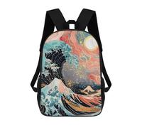 sinyumoney The Great Wave at Sunset Zaino Scolastico Per Ragazze E Ragazzi, Zaini Di Grande Capacità, Zaini Leggeri Per Bambini E Studenti 17inch
