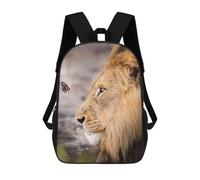 sinyumoney The Lion And Butterfly Zaino Scolastico Per Bambini, Borsa Scolastica Stampata in 3D Per Ragazzi, Studenti Delle Scuole Elementari E Medie 17inch