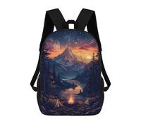 sinyumoney The Mountain Campfire Zaino Scolastico Alla Moda Per Studenti, Adatto A Ragazzi E Ragazze, Ideale Per Viaggi All'aperto E Attività Ricreative. 17inch