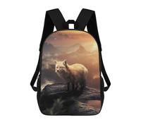 sinyumoney The Mountain Fox Butterfly Zaino Scolastico Zaino Per Bambini Borsa Scolastica Di Grande Capacità Zaino Per Bambini Per La Scuola Zaino 3D Borsa Per Libri Regali Per Bambini 17inch