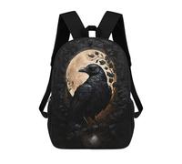 sinyumoney The Obsidian Crow Zaini Per Bambini, Zaini Scolastici Personalizzati 3D Per Ragazzi E Ragazze, Zaini Scolastici Grandi, Zaini Casual Da Giorno 17inch