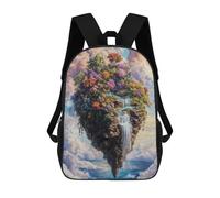 sinyumoney The Polaris Sword - Zaino scolastico per adolescenti, stampa 3D, regolabile, con tasche alla moda, per bambini, ragazzi, ragazze, studenti e adolescenti, Floating Island Waterfall, 17"