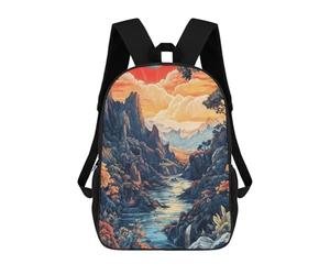 sinyumoney The Polaris Sword - Zaino scolastico per adolescenti, stampa 3D, regolabile, con tasche alla moda, per bambini, ragazzi, ragazze, studenti e adolescenti, Surreal River Valley, 17"