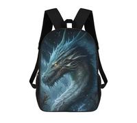 sinyumoney The Rainbow Dragon - Zaino scolastico per ragazze e ragazzi, con tasca, zaino alla moda per bambini, Mare Dragon, 17"