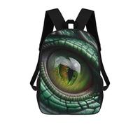 sinyumoney The Rainbow Dragon - Zaino scolastico per ragazze e ragazzi, con tasca, zaino alla moda per bambini, Green Dragon Eye, 17"