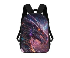 sinyumoney The Rainbow Dragon - Zaino scolastico per ragazze e ragazzi, con tasca, zaino alla moda per bambini, Ultimate Space Dragon, 17"
