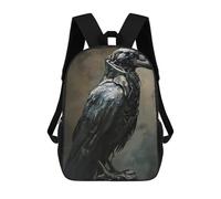 sinyumoney The Raven Abstract Metal Zaino Scolastico Alla Moda Per Studenti, Adatto A Ragazzi E Ragazze, Ideale Per Viaggi All'aperto E Attività Ricreative. 17inch