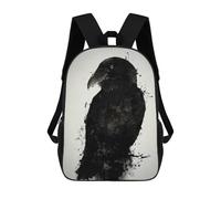 sinyumoney The Raven Zaini Per Bambini Zaino Scolastico Borsa Scolastica Stampata in 3D Borsa Scolastica Per Ragazzi Studenti Delle Scuole Elementari E Medie 17inch