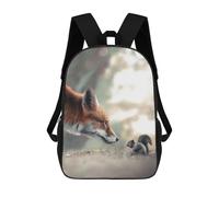 sinyumoney The Scary Lion - Zaino per bambini alla moda e divertente, per ragazzi e ragazzi, con stampa 3D, Fox Meets Squirrel, 17"