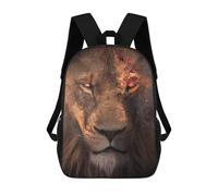 sinyumoney The Scary Lion - Zaino per bambini alla moda e divertente, per ragazzi e ragazzi, con stampa 3D, Terminator Leone, 17"