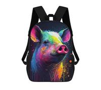 sinyumoney The Squealing Pig Zaino Scolastico Stampato in 3D Per Bambini, Zaino Scolastico Casual Alla Moda Per Bambini Studenti 17inch