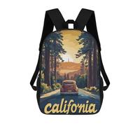 sinyumoney The Summoning - Zaino per bambini, 3D, per scuola, zaino per bambini, zaino casual, borsa per libri alla moda, California Road Trip, 17"