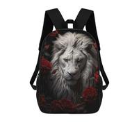 sinyumoney The White Lion Zaini Per Bambini, Zaini Scolastici Personalizzati 3D Per Ragazzi E Ragazze, Zaini Scolastici Grandi, Zaini Casual Da Giorno 17inch