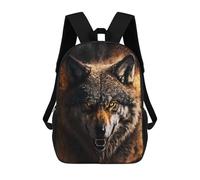 sinyumoney The Wolf Portrait Zaino Scolastico Alla Moda Per Studenti, Adatto A Ragazzi E Ragazze, Ideale Per Viaggi All'aperto E Attività Ricreative. 17inch