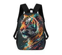 sinyumoney Tiger Art Series Style 3 Zaino Scolastico Alla Moda Per Studenti, Adatto A Ragazzi E Ragazze, Ideale Per Viaggi All'aperto E Attività Ricreative. 17inch