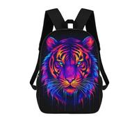 sinyumoney Tiger Colorful Black BG Zaino Scolastico Per Bambini, Borsa Scolastica Stampata in 3D Per Ragazzi, Studenti Delle Scuole Elementari E Medie 17inch