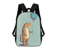 sinyumoney Tiger Drawn Zaino Scolastico Stampato in 3D Per Bambini, Zaino Scolastico Casual Alla Moda Per Bambini Studenti 17inch