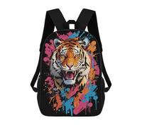 sinyumoney Tiger Head Graffiti Style Zaino Scolastico Alla Moda Per Studenti, Adatto A Ragazzi E Ragazze, Ideale Per Viaggi All'aperto E Attività Ricreative. 17inch