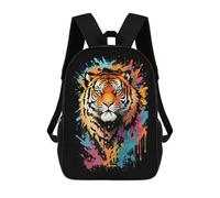 sinyumoney Tiger Head Graffiti Zaino Scolastico Per Bambini, Borsa Scolastica Stampata in 3D Per Ragazzi, Studenti Delle Scuole Elementari E Medie 17inch