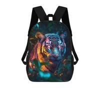 sinyumoney Tiger in Neon Jungle Zaino Per Bambini, Borsa Scolastica Di Grande Capacità, Zaino Per Studenti, Zaino Per Ragazzi, Ragazze, Adulti, Adolescenti 17inch
