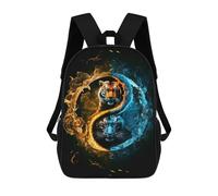 sinyumoney Tiger Yin And Yang Zaini Per Bambini Zaino Scolastico Borsa Scolastica Stampata in 3D Borsa Scolastica Per Ragazzi Studenti Delle Scuole Elementari E Medie 17inch