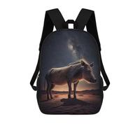 sinyumoney Tiny Fish Zaino scolastico per ragazze e ragazzi, grande zaino leggero per bambini e studenti, Warthog Under The Stars, 17"