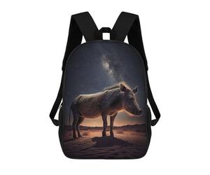 sinyumoney Tiny Fish Zaino scolastico per ragazze e ragazzi, grande zaino leggero per bambini e studenti, Warthog Under The Stars, 17"