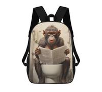 sinyumoney Toilet Monkey Zaino Scolastico Alla Moda Per Studenti, Adatto A Ragazzi E Ragazze, Ideale Per Viaggi All'aperto E Attività Ricreative. 17inch