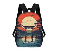 sinyumoney Tokyo Rainy Street Zaini scolastici per bambini, Zaini da scuola stampati 3D, Borse da scuola alla moda per ragazzi, studenti delle scuole elementari e college, Esplorazione Japan Gate, 17"