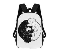sinyumoney Tokyo Rainy Street Zaino Scuola Stampato In 3D Per Bambini Zaini Per Ragazzi E Ragazze, Zaini Scuola Per Bambini, Zaini Da Viaggio, Yin Yang Poodle Dogs, 17"