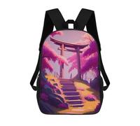sinyumoney Torii Gate And Cherry Blss Zaino Scolastico Per Bambini, Borsa Scolastica Stampata in 3D Per Ragazzi, Studenti Delle Scuole Elementari E Medie 17inch