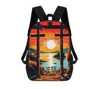 sinyumoney Torii Gate Sunset Pathway Zaini Per Bambini, Zaini Scolastici Personalizzati 3D Per Ragazzi E Ragazze, Zaini Scolastici Grandi, Zaini Casual Da Giorno 17inch