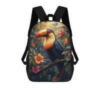 sinyumoney Toucan in A Tropical Paradise Zaino Scolastico Per Bambini, Stampato in 3D, Borsa Scolastica Alla Moda, Borsa Scolastica Casual Per Ragazzi, Studenti Delle Scuole Elementari E Medie 17inch