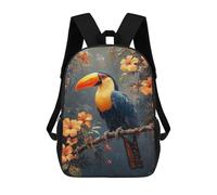 sinyumoney Toucan in Tropical Bloom Zaino Per Bambini Stampato in 3D, Zaino Scolastico Ad Alta Capacità, Zaino Da Viaggio, Borse Per Libri, Zaino Per Bambini 17inch