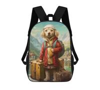 sinyumoney Travel Guide DogZaino Scolastico Per Bambini, Zaini Stampati in 3D, Zaini Alla Moda Per La Scuola Elementare E Media Per Ragazzi. 17inch