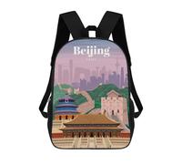 sinyumoney Travel to Beijing Zaino Scolastico Alla Moda Per Studenti, Adatto A Ragazzi E Ragazze, Ideale Per Viaggi All'aperto E Attività Ricreative. 17inch