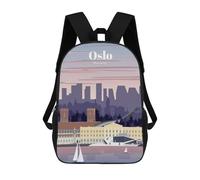 sinyumoney Travel to Oslo Zaino, Zaino Per Bambini, Borsa Scolastica Per Studenti, Zaino Per Libri, Borsa Scolastica Stampata in 3D Per Ragazzi E Ragazze 17inch
