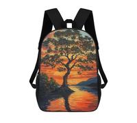 sinyumoney Tree by Sunset in Autumn Zaino Scolastico Stampato in 3D, Borse Scolastiche Per Ragazzi E Ragazze, Zaino Per Laptop Per Bambini/studenti/adulti 17inch