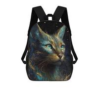 sinyumoney Tree of Life Cosmic Reflection - Zaino scolastico di grande formato, resistente all'acqua, per laptop, uomini, donne e adolescenti, Galactic Feline Majesty -2, 17"