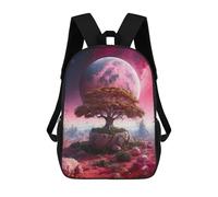 sinyumoney Tree on The Pink Planet Zaino Scolastico Alla Moda Per Studenti, Adatto A Ragazzi E Ragazze, Ideale Per Viaggi All'aperto E Attività Ricreative. 17inch