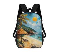 sinyumoney Tropical Beach Sunset Zaini Stampati in 3D, Borsa Scolastica Casual Per Bambini, Borsa Scolastica Alla Moda Per Ragazzi, Studenti Delle Scuole Medie 17inch