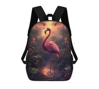 sinyumoney Tropical Sunset Flamingo Zaino Scolastico Per Bambini, Stampato in 3D, Borsa Scolastica Alla Moda, Borsa Scolastica Casual Per Ragazzi, Studenti Delle Scuole Elementari E Medie 17inch