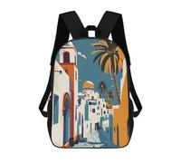 sinyumoney Tunis Cityscape Zaino Scolastico Per Bambini, Borsa Scolastica Stampata in 3D Per Ragazzi, Studenti Delle Scuole Elementari E Medie 17inch