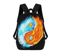sinyumoney Turtle Fanciful Imagery Zaino Scuola Bambini Stampato In 3D Per Bambini, Zaini Da Viaggio, Borse Per Libri Per Bambini Studenti Primari, Fire And Ice Yin Yang, 17"