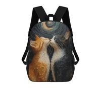 sinyumoney Two Cats Zaini Stampati in 3D, Borsa Scolastica Casual Per Bambini, Borsa Scolastica Alla Moda Per Ragazzi, Studenti Delle Scuole Medie 17inch