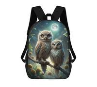 sinyumoney Two Owls Perched Under Moonlight Zaini Per Bambini, Zaini Scolastici, Borse Scolastiche Alla Moda Stampate in 3D Per Ragazzi, Studenti Delle Scuole Elementari E Medie 17inch